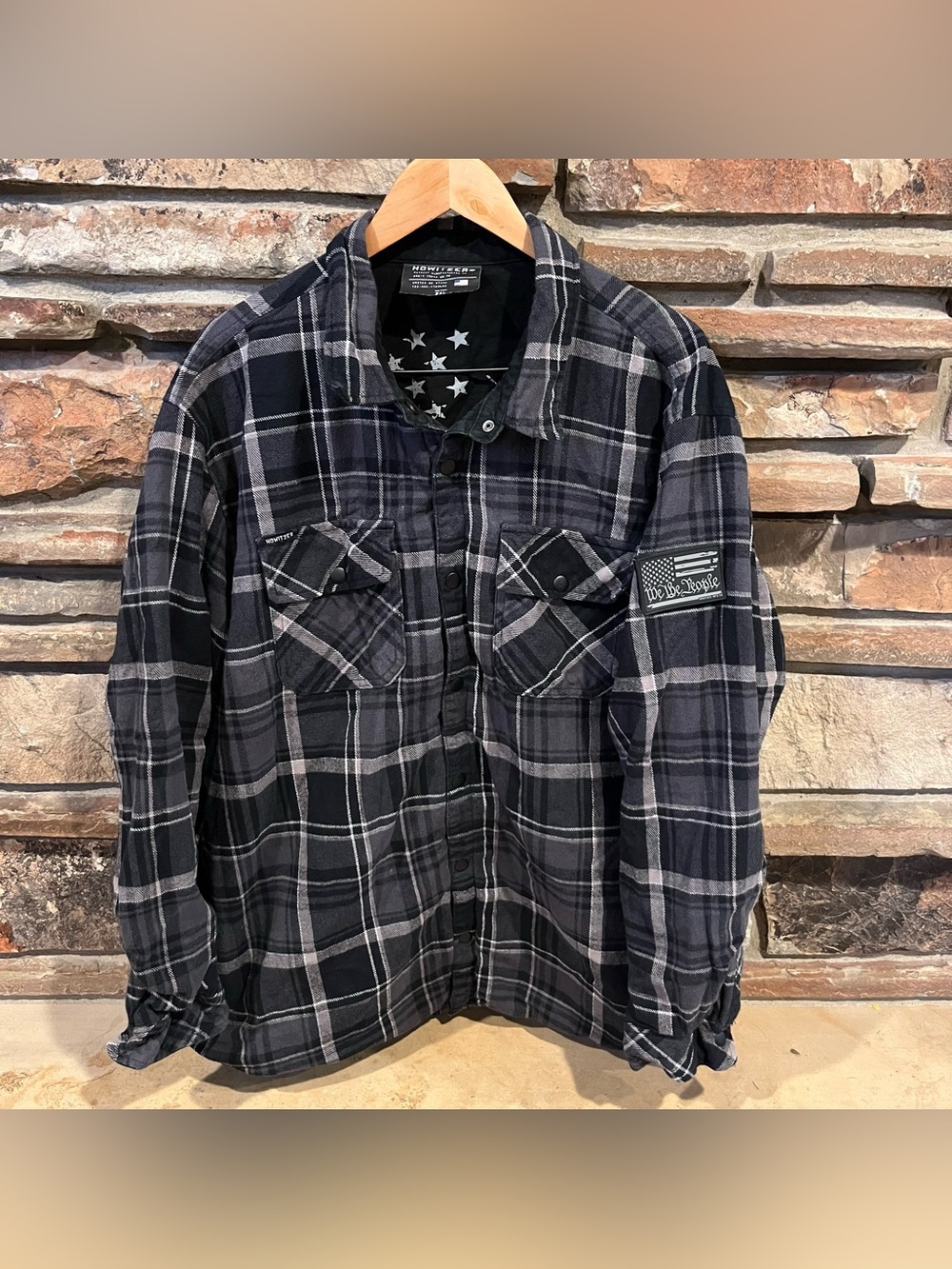 Howitzer Black & Gray Plaid Flannel Reversible Jacket